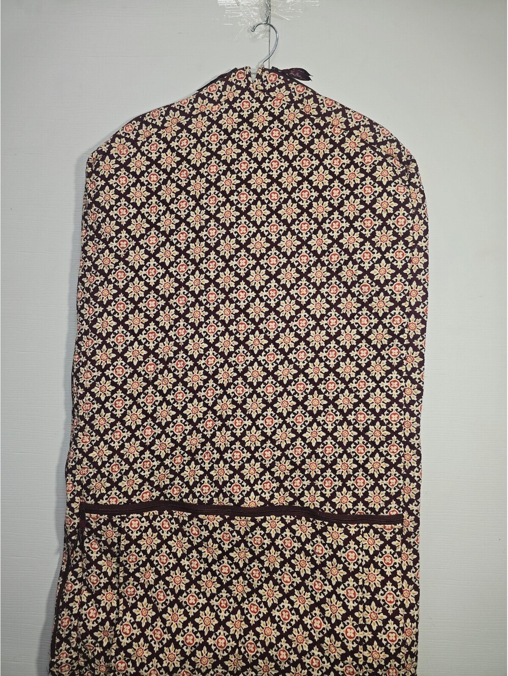 Vera Bradley Quilted Garment Bag Hanging Travel Suit Luggage Plum Tile